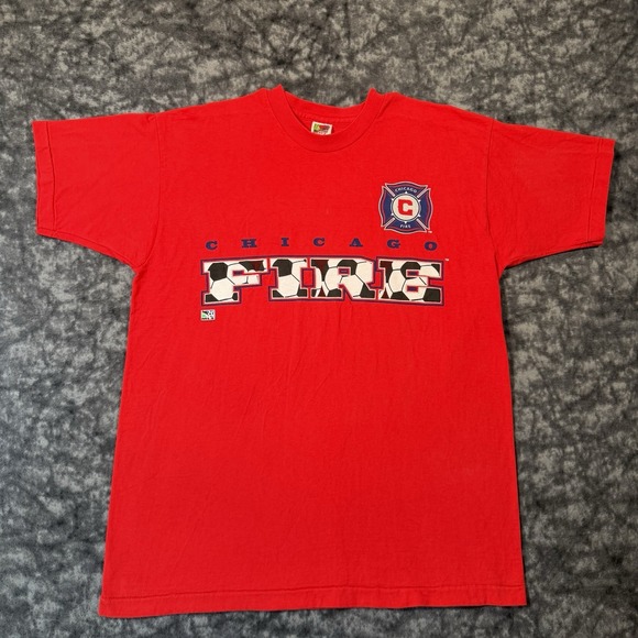 Fruit of the Loom Other - Vintage 1998 Chicago Fire MLS Soccer TShirt Red Fruit of the Loom Mens XL